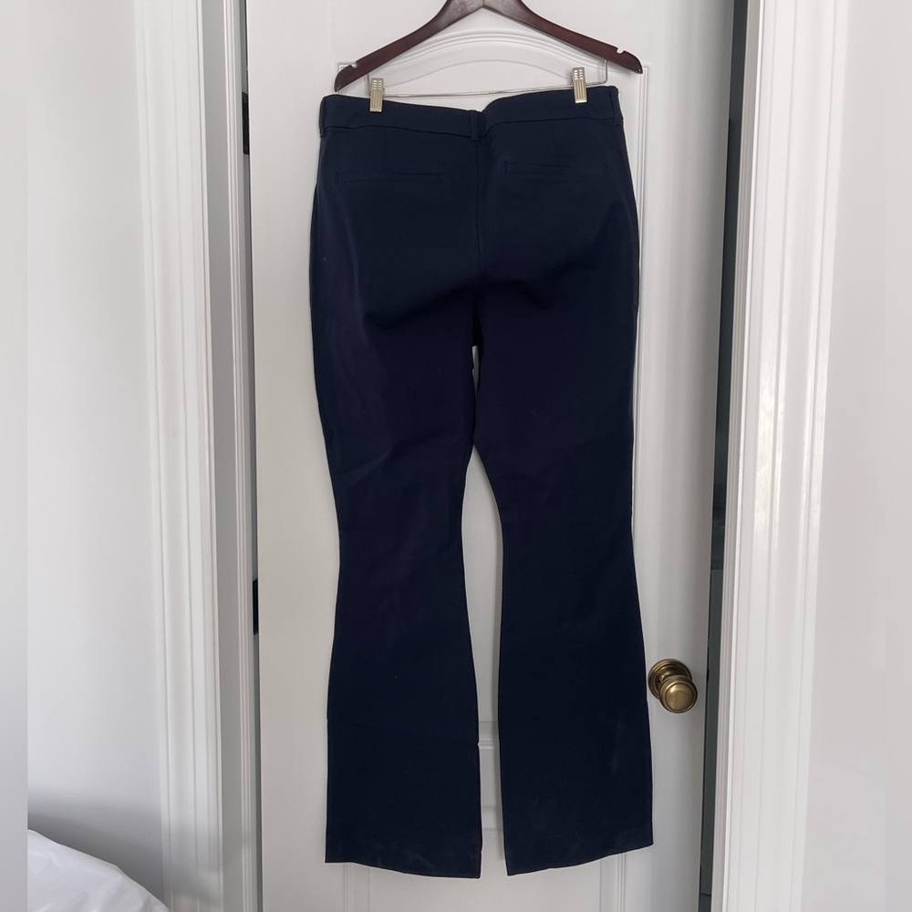 Old Navy High Rise Pixie Flare Pants 16 Tall Navy Blue Stretch Office NWT - Picture 2 of 5